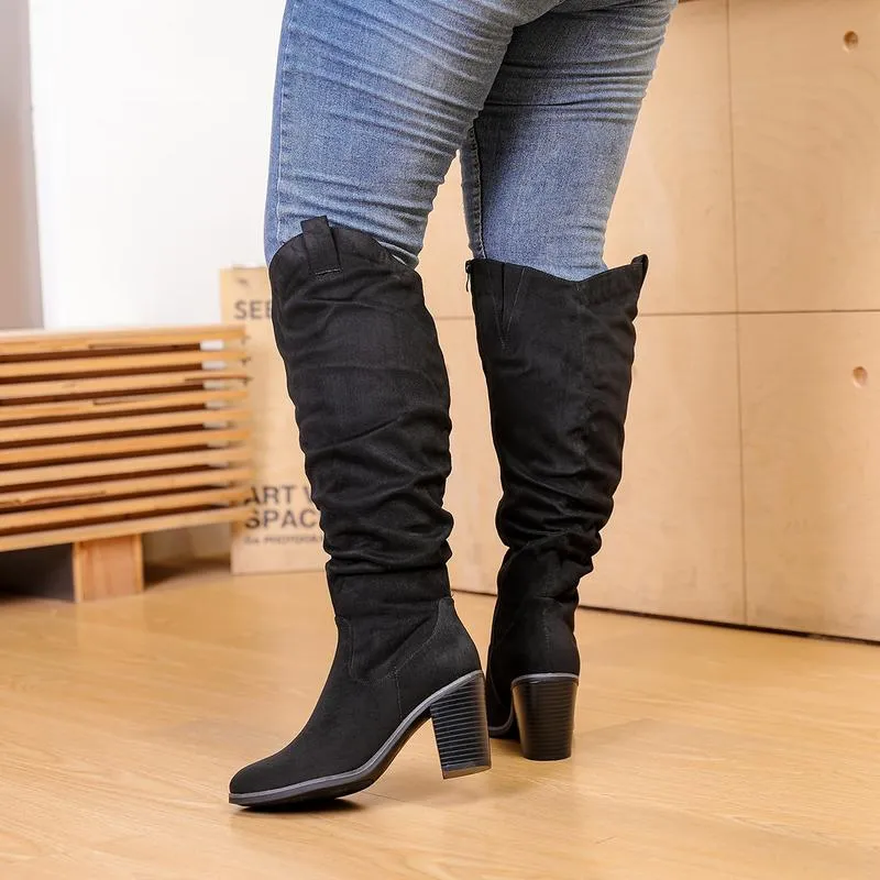 Luoika Women's Extra Wide Calf Knee High Boots