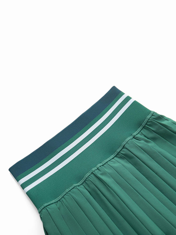High-Waist Threaded Quick-Dry Sports Skirt With Built-In Shorts