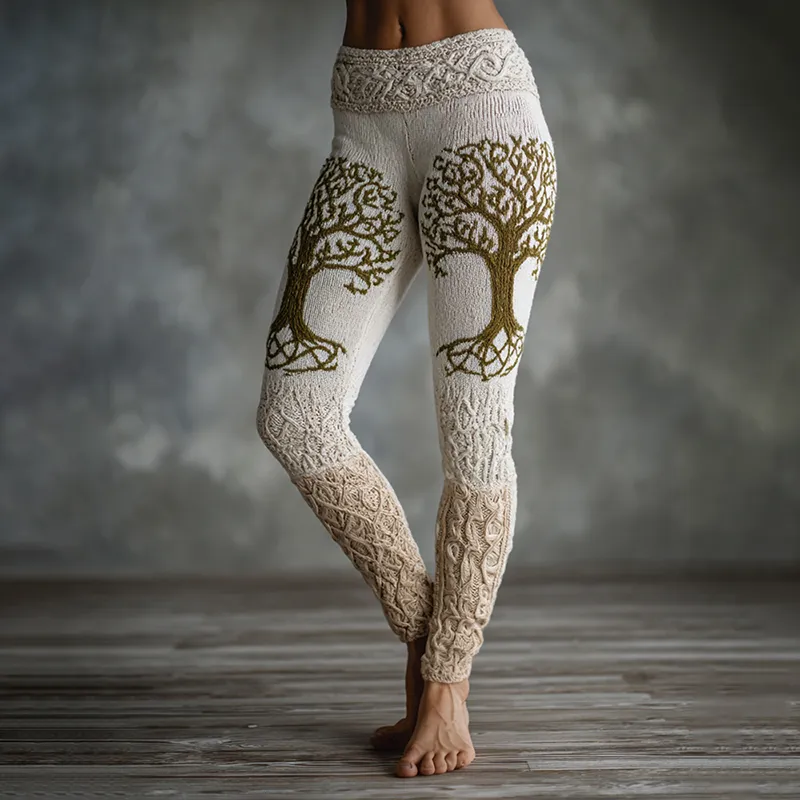 Women's Viking Tree Of Life Pattern Cozy Leggings