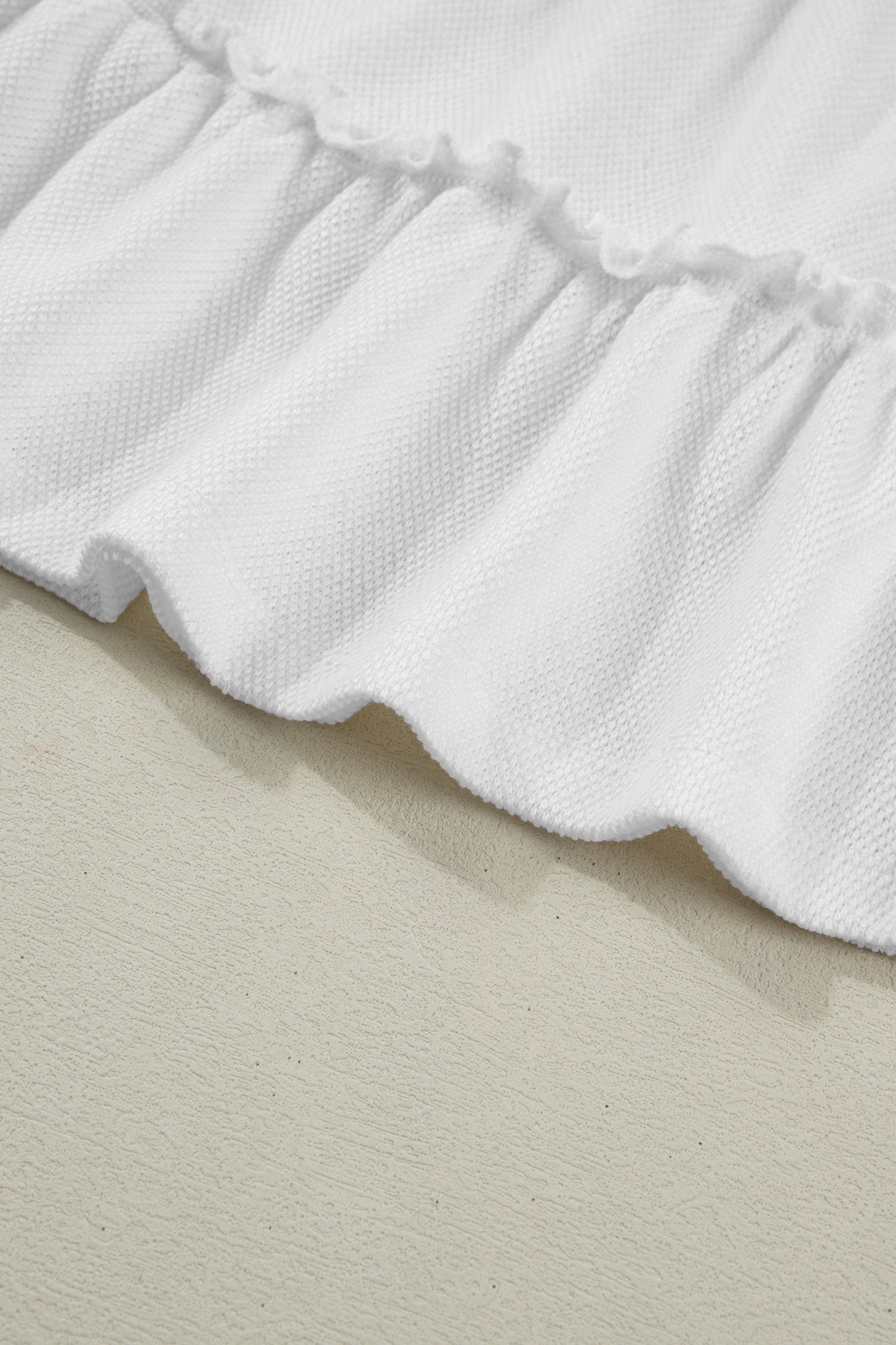 White Tiered Frill Trim A-line Tank Top