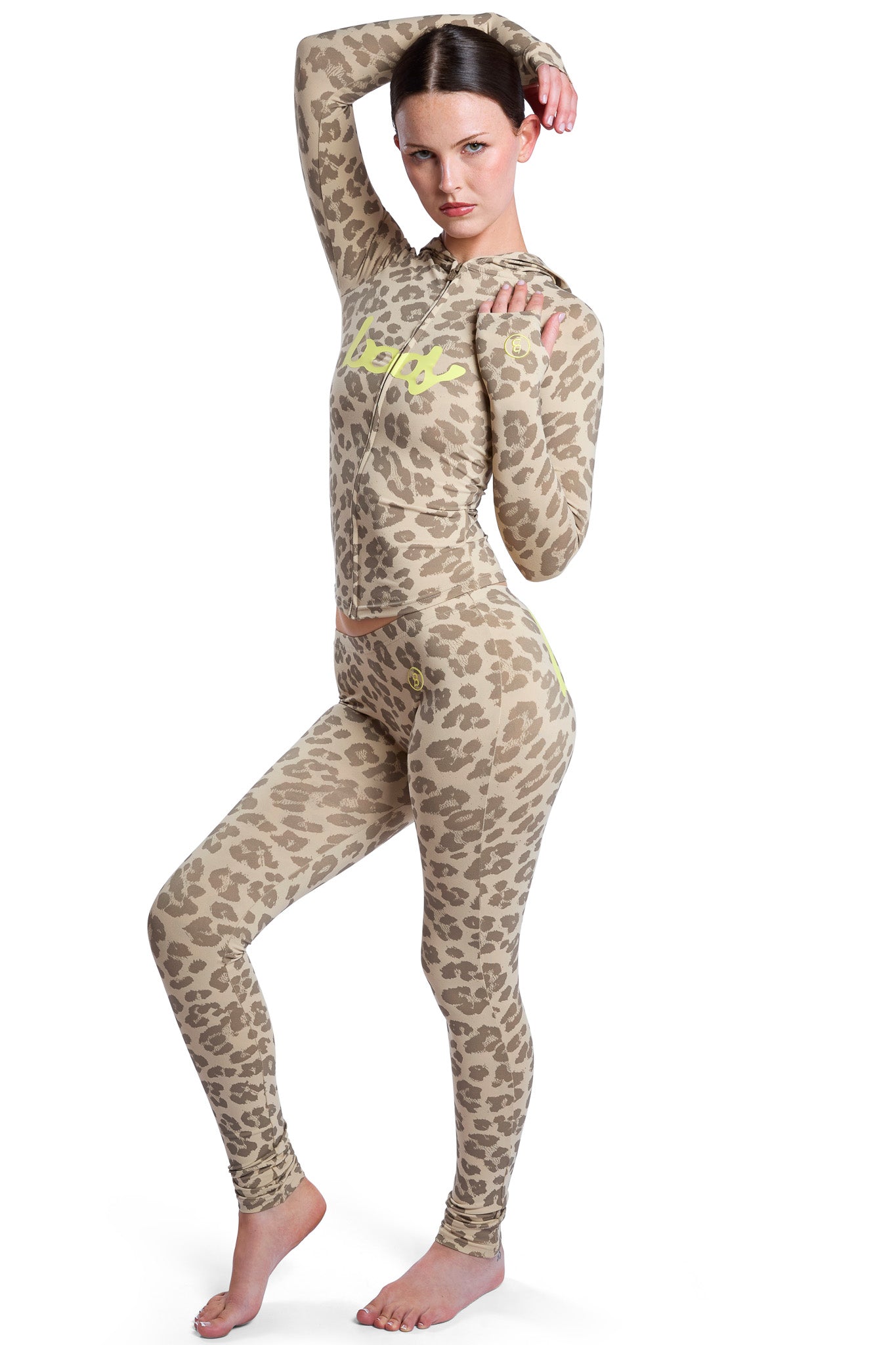 BASICS ULTRA LOW-RISE LEGGINGS 2.0 (IVORY LEOPARD/YELLOW)