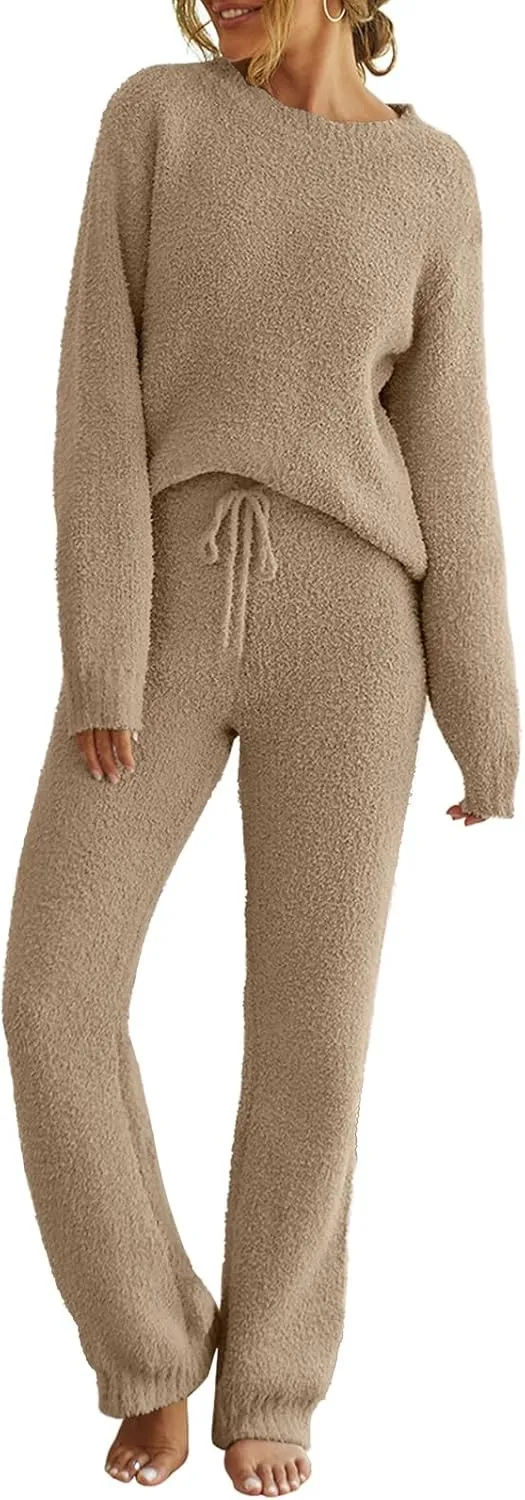 Womens Pajama Sets 2025 Fall Lounge Sweater Set