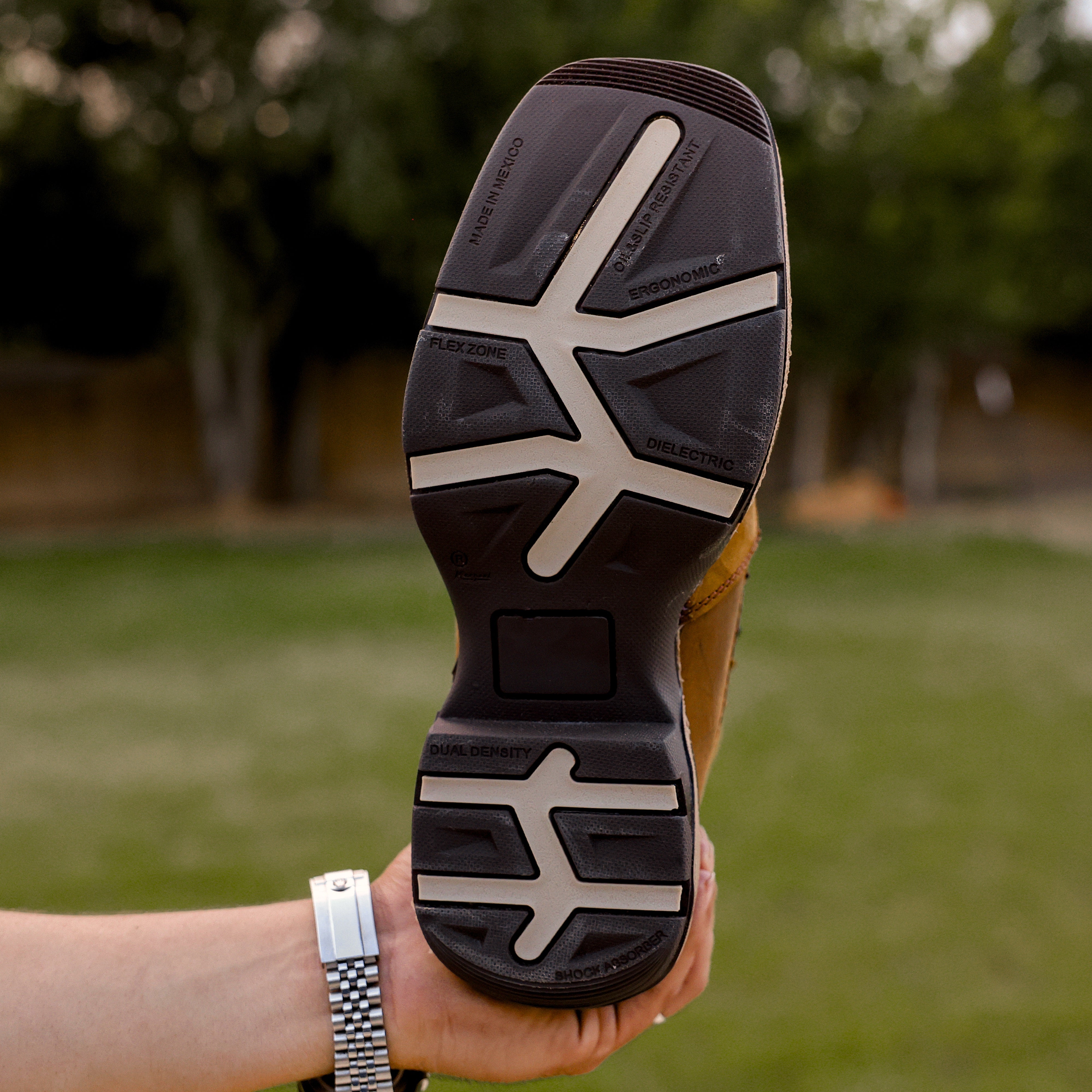 Dusty Honey Basketweave Leather Botin With 3D Lightweight Soles - Square Toe