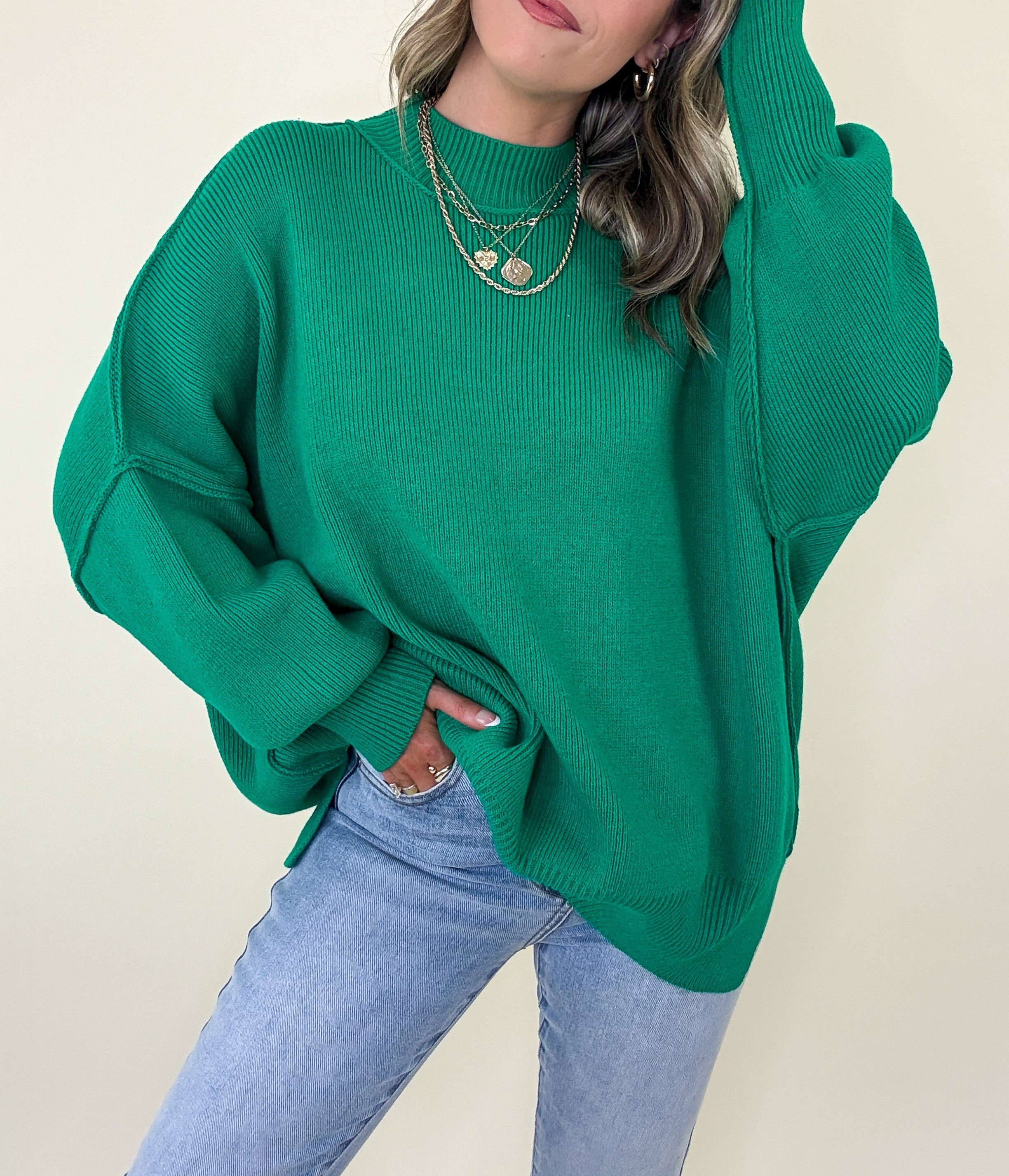 Simple Street Side Slit Oversized Sweater - BACK IN STOCK