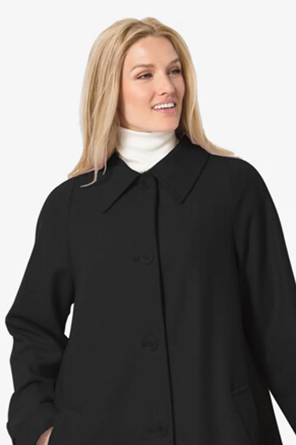 Wool-Blend Classic A-Line Coat