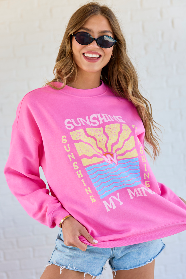 Sunshine On My Mind Pink Graphic Sweatshirt