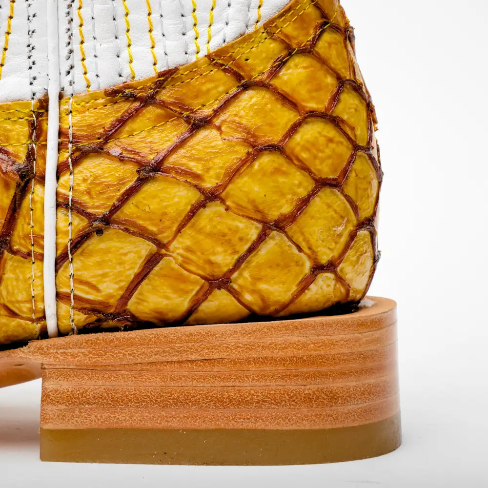 Butter Mini Pirarucu Leather Boots - Square Toe