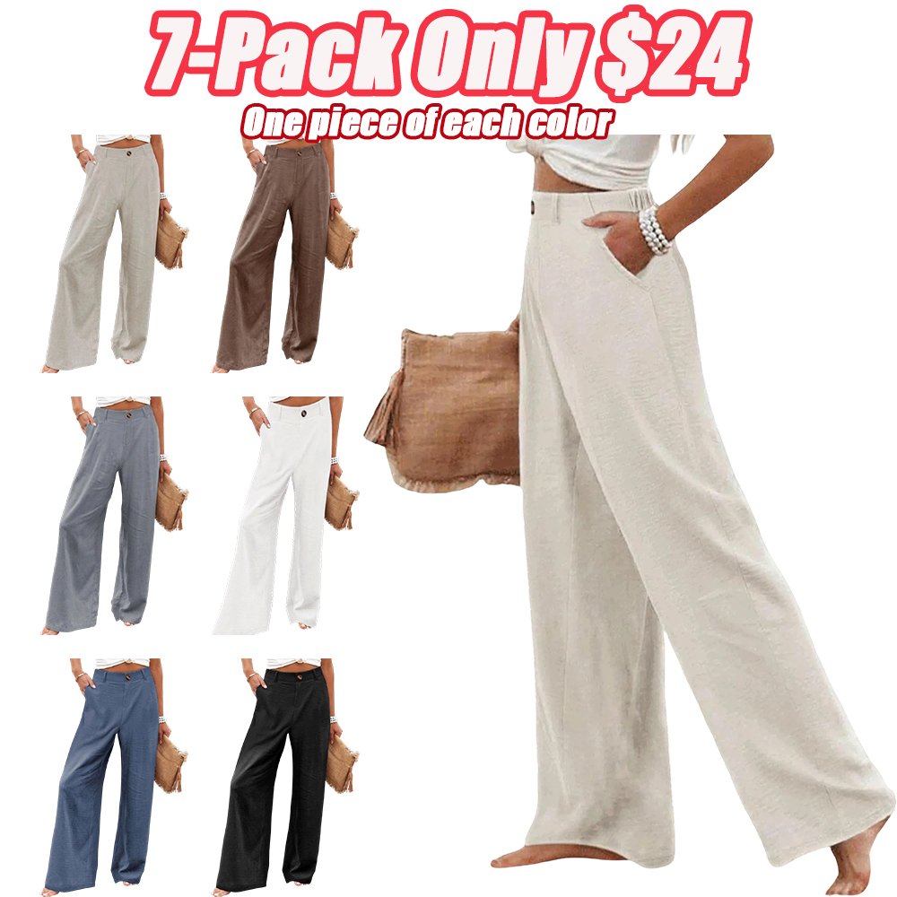 Women's Cotton Linen Pants | Summer 2026 Trendy High Waisted Wide Leg（TikTok Exclusive Offer）