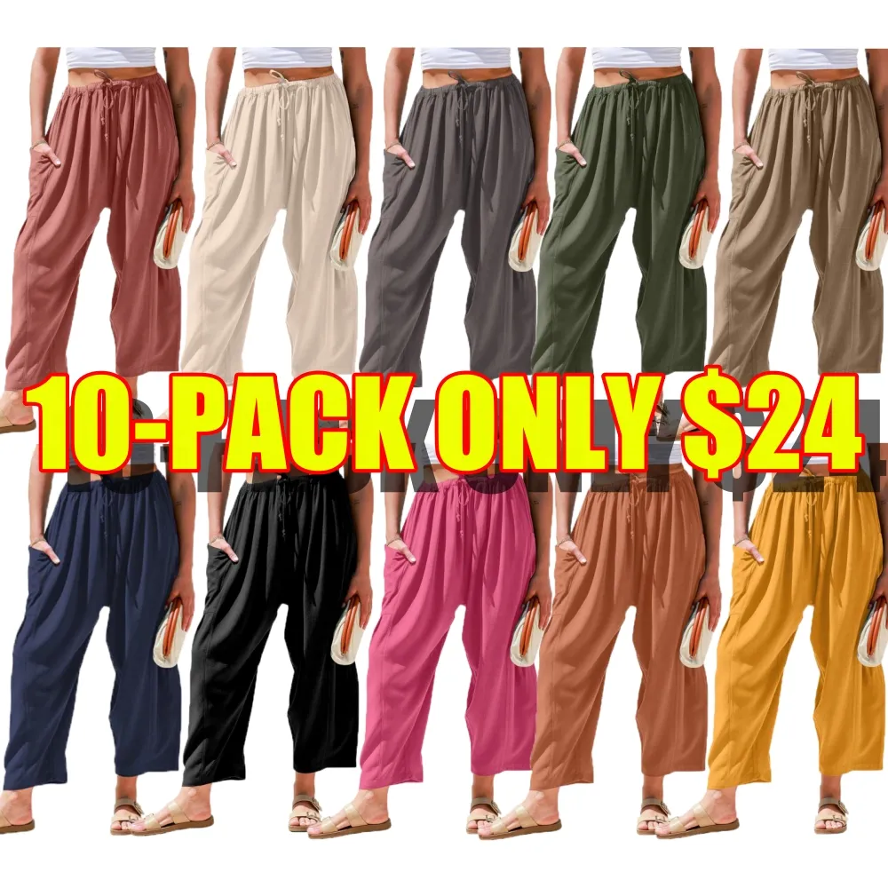 Womens Linen Wide Leg Pants (Less than $3 each!)