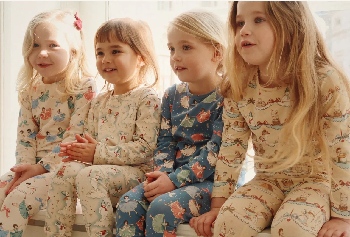 basic blouse/pants set gots - snow bow ballerina