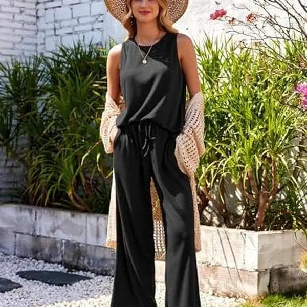 Women's 2-Piece Waffle Lounge Set