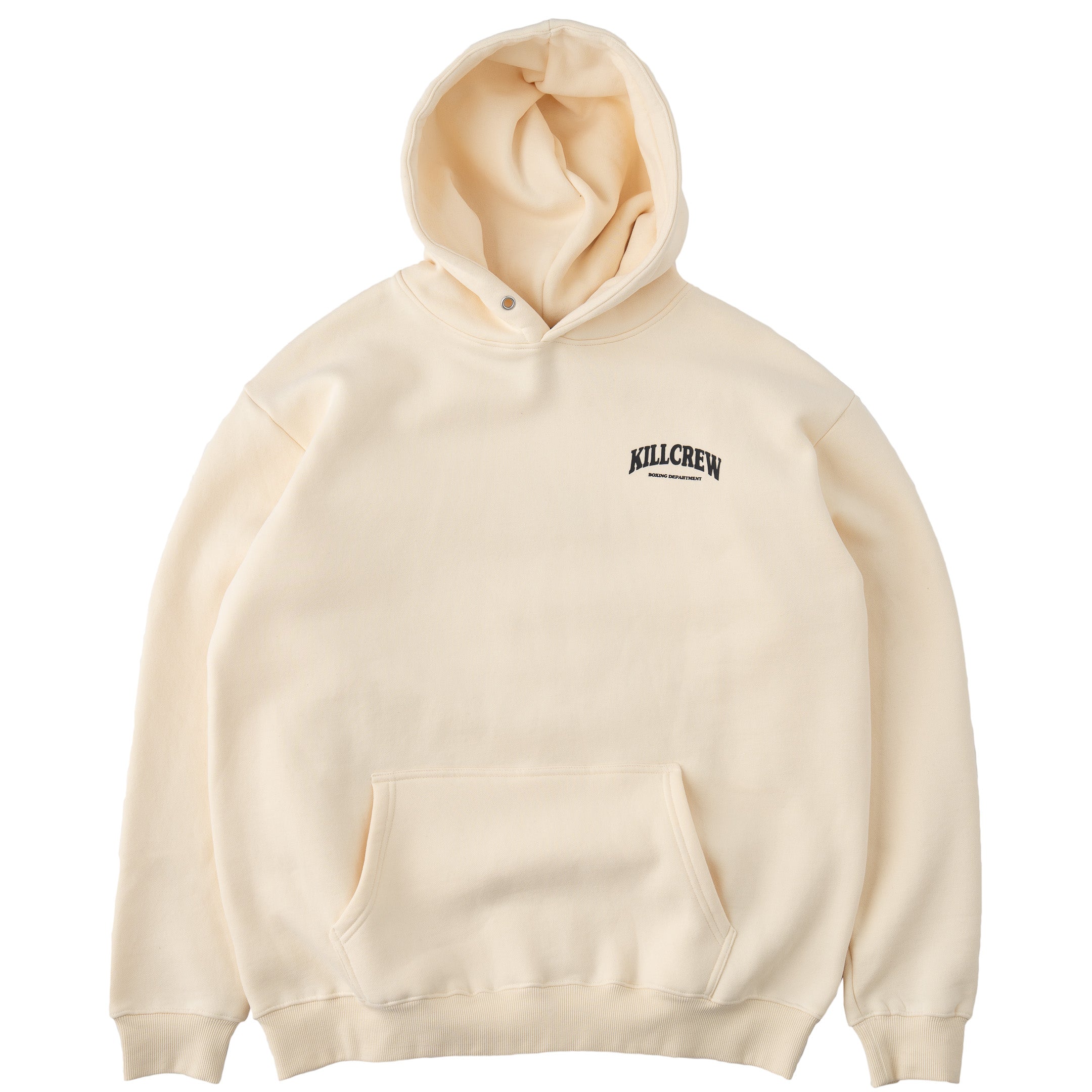 OVERSIZED LUX BOXING DEPARTMENT HOODIE - CREAM / BLACK