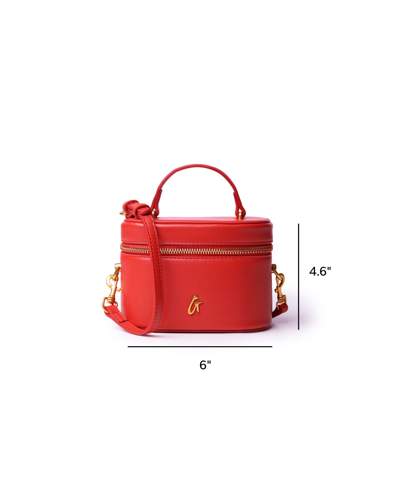 MINI SMOOTH GOLD VANITY BAG - RED