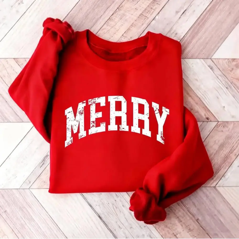 8-Pack Unisex Retro Merry Christmas Sweatshirt - Family Cute Christmas Gift