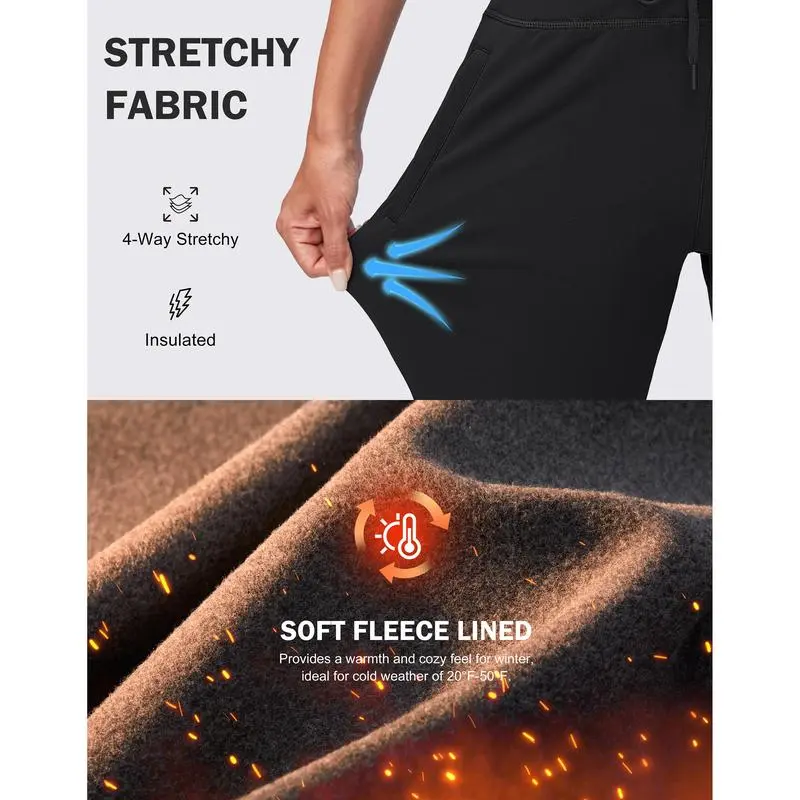 Women's Highwaist Fleece Lined Warm Water Resistant Joggers