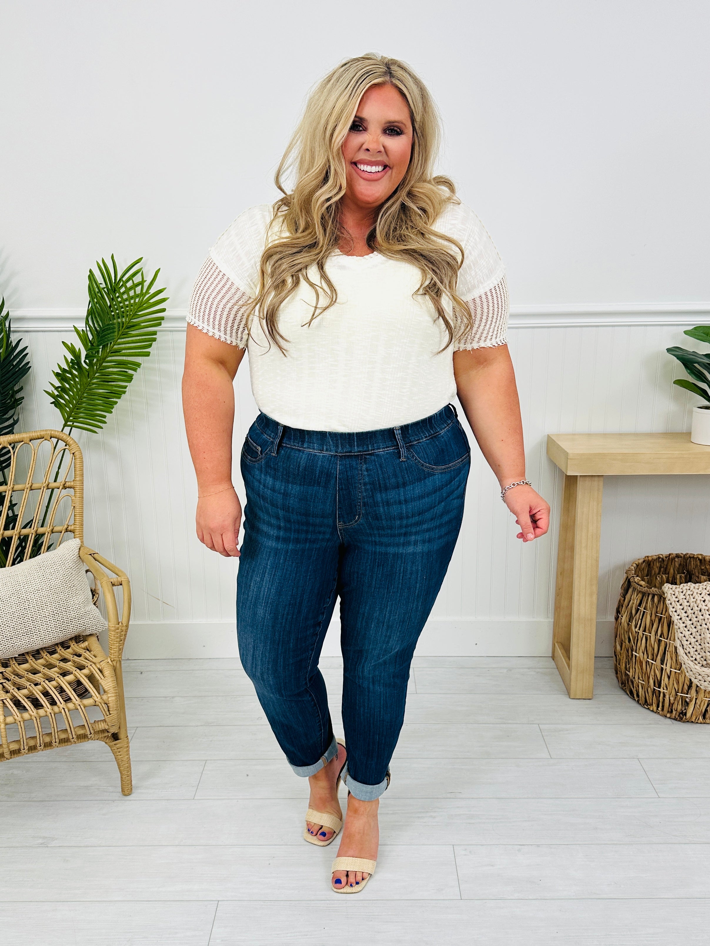 Judy Blue REG/CURVY Pulling Me Back Double Cuff Slim Fit Jeans