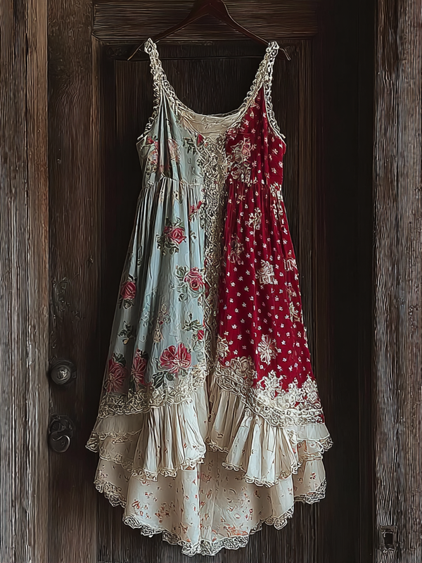 Summer Contrast Linen Dress 7f41