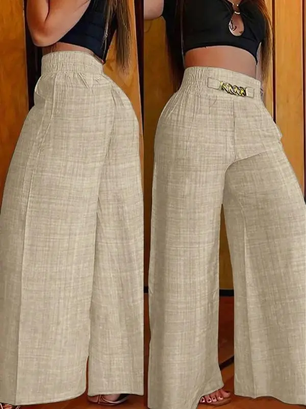 Women’s High-Waisted Zipper Wide-Leg Pants