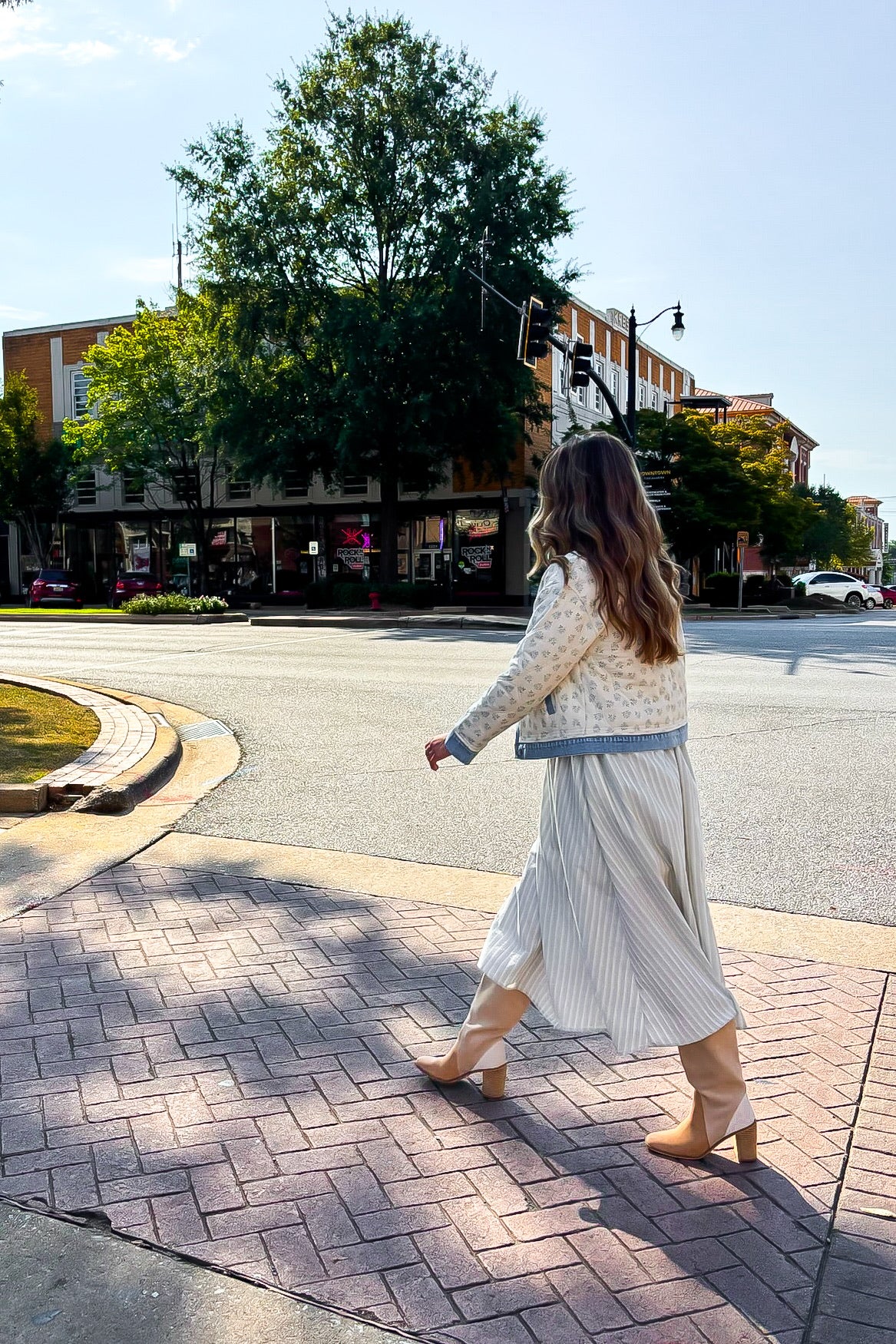 Three Tone Faux Suede Boots