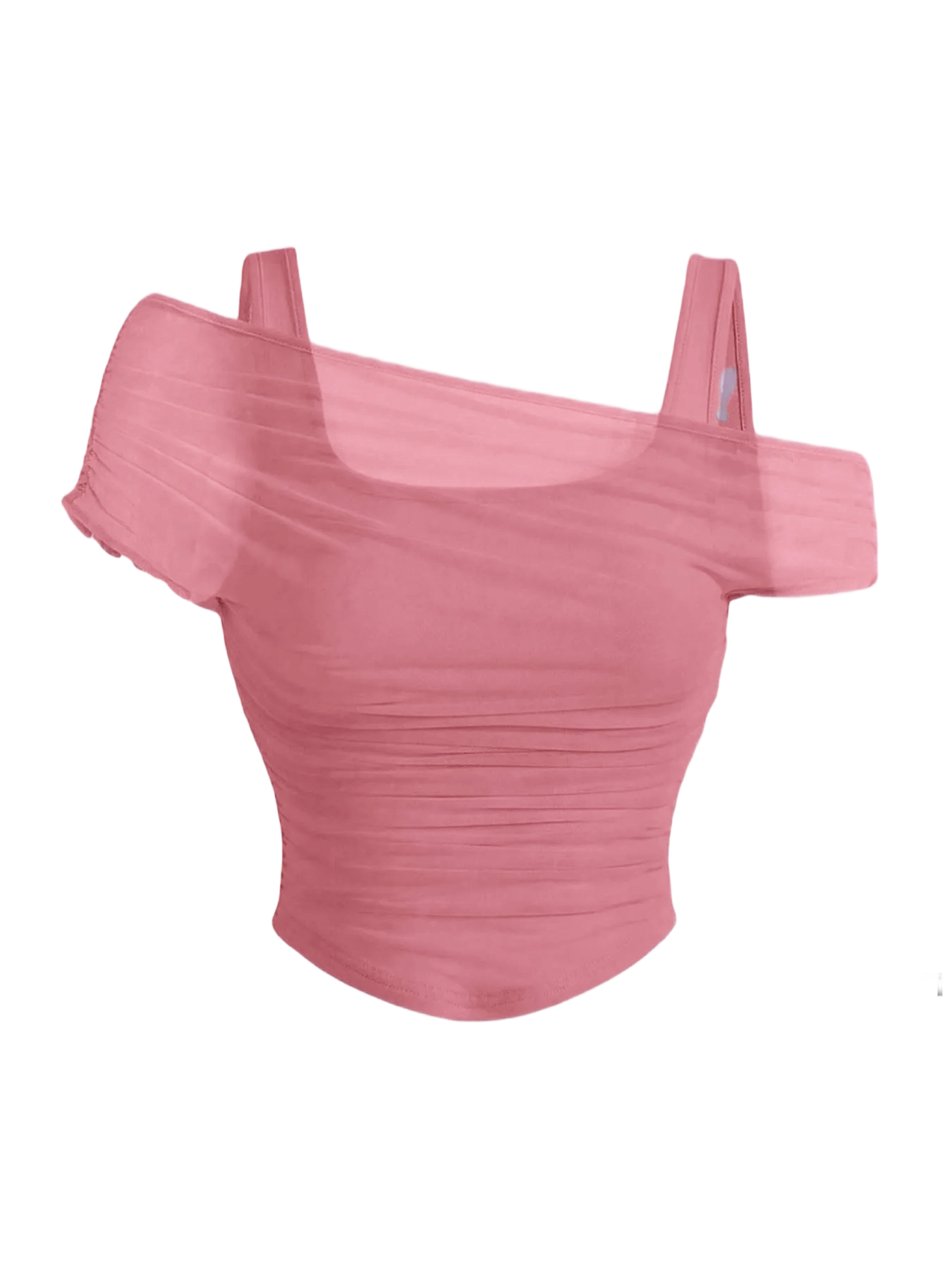 Asymmetric Ruched Crop Top - Valentine’s Day Edition