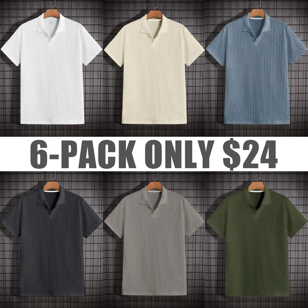 Men's Jacquard Knit Polo Shirt