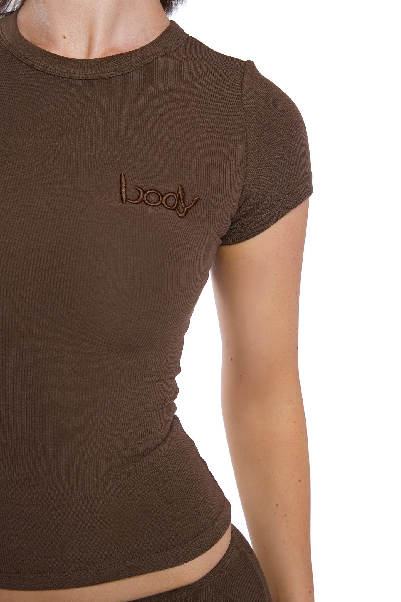 RIBBED SHIRT ESSENTIAL (BROWN)