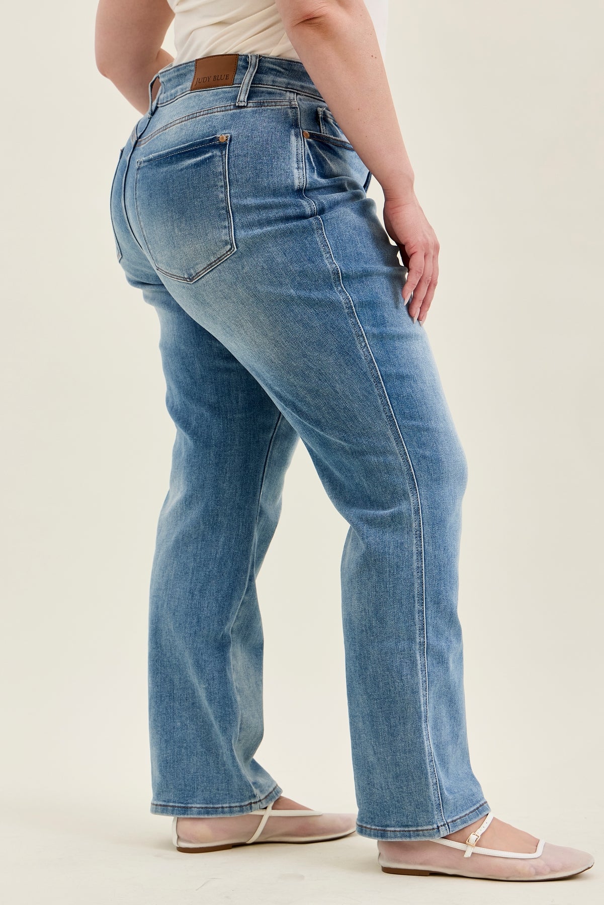 Kamila High Rise Tummy Control Straight Jeans - PLUS