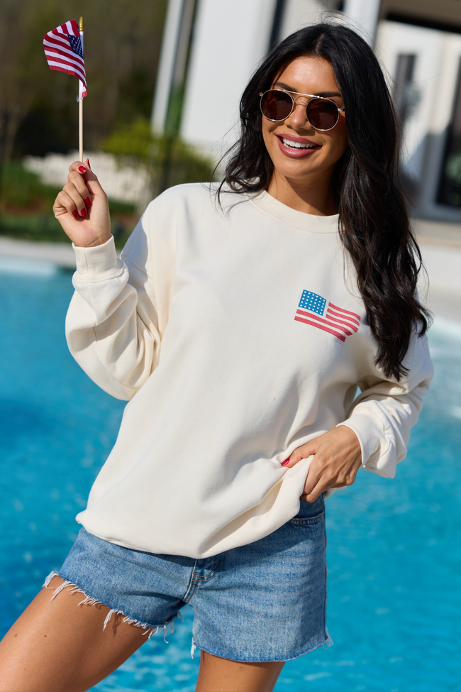 Live Free Cream Graphic Sweatshirt