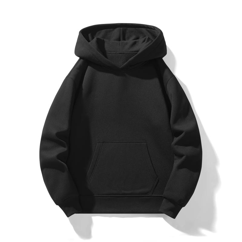 Men’s Essential Solid Color Hooded Sweatshirt – Casual Regular Fit