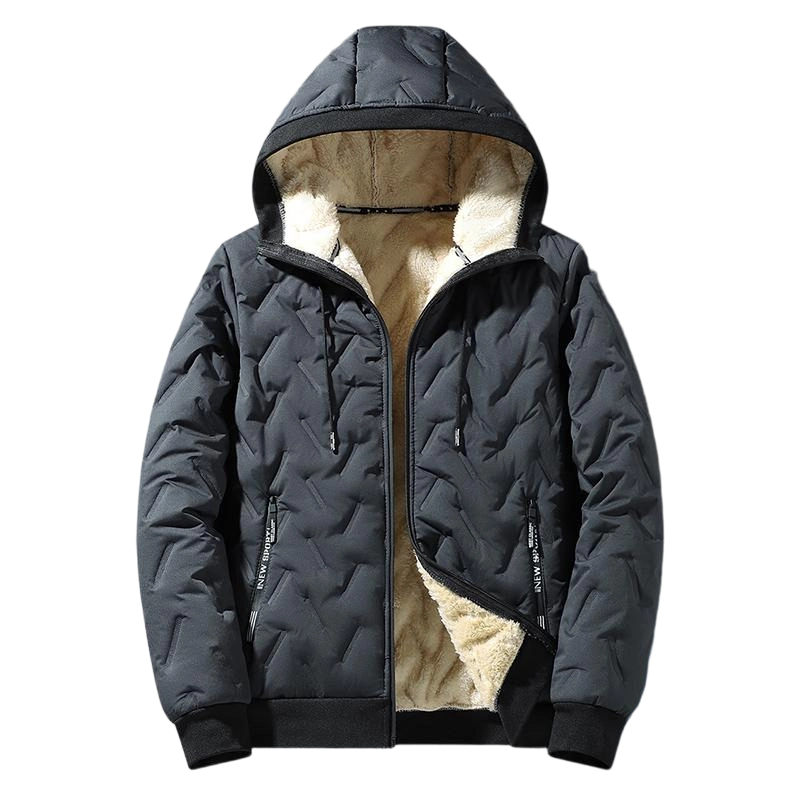 Men’s Hooded Cotton Winter Jacket with Fleece Lining (3-Pack)