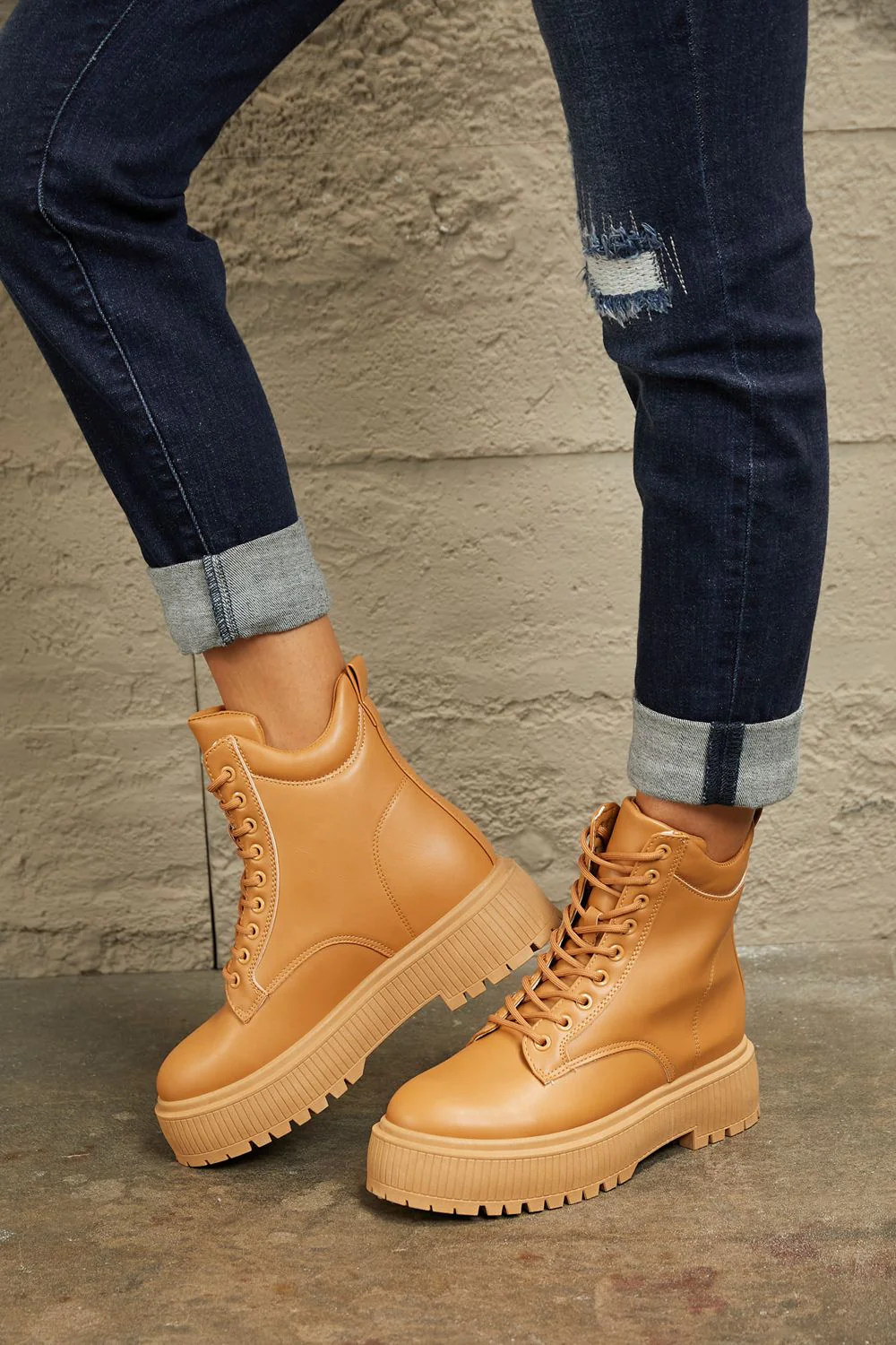 Woodland Wanderer Platform Combat Boots