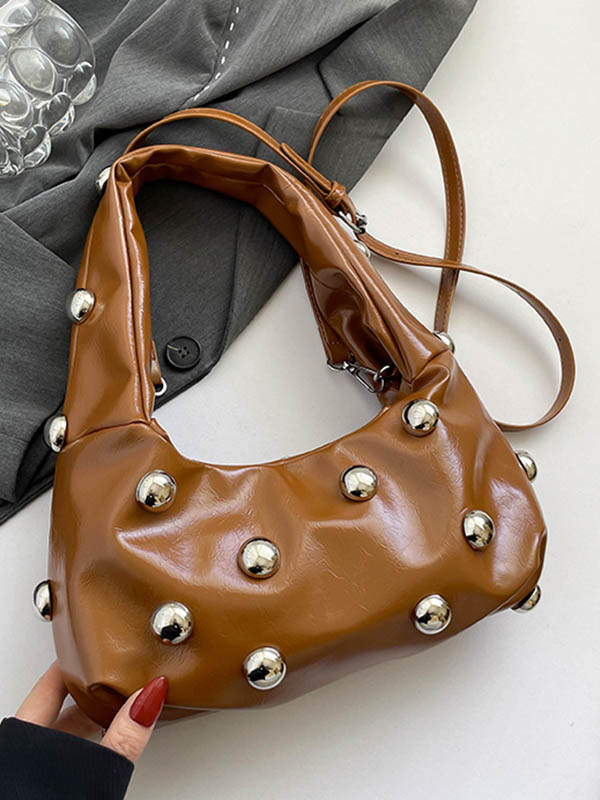 Geometric Rivet Shoulder Bags Handbags