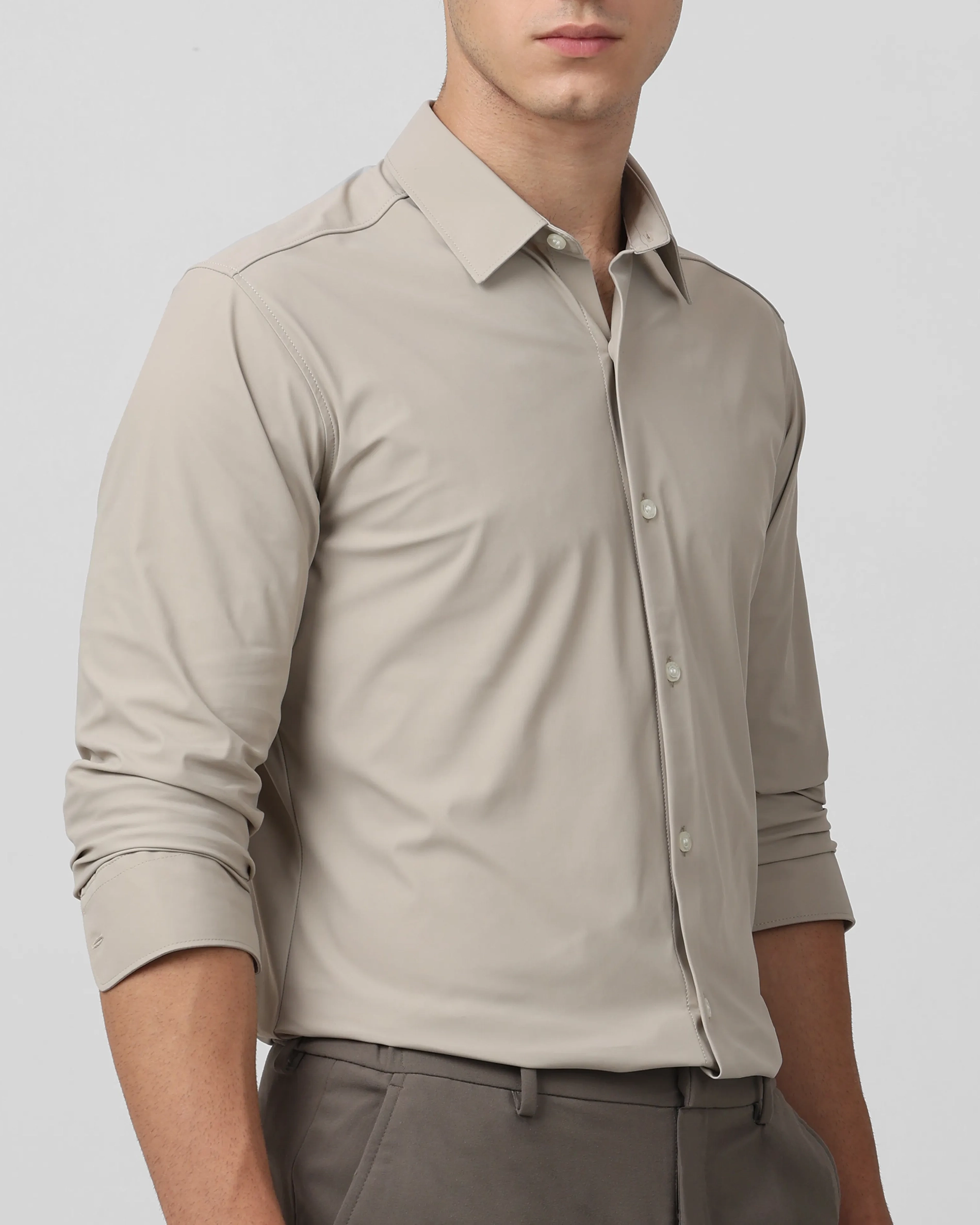 Leisure Soft And Comfortable Slim-Fit Stone Shirt