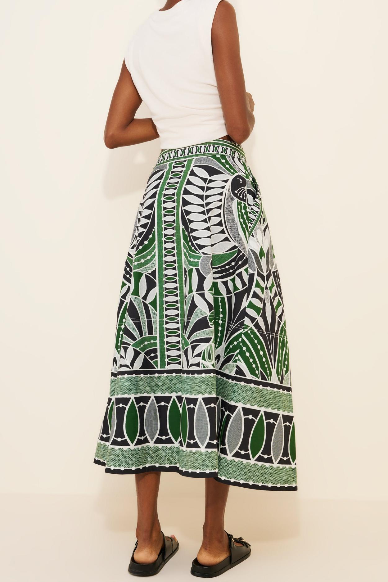 Lace Nature Flared Maxi Skirt