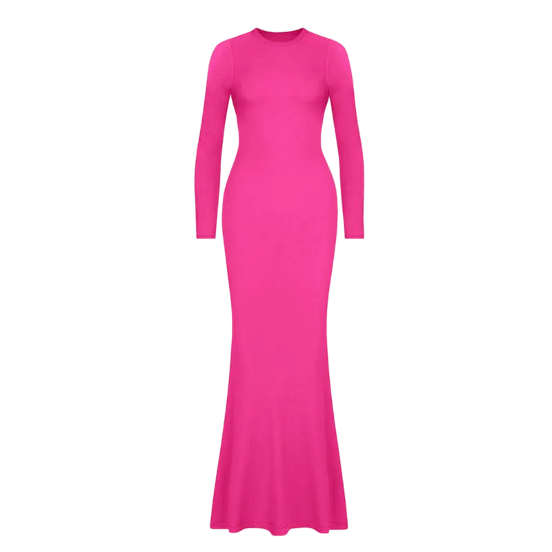 Women's Sexy Round Neck Mermaid Hem Long Home Dress