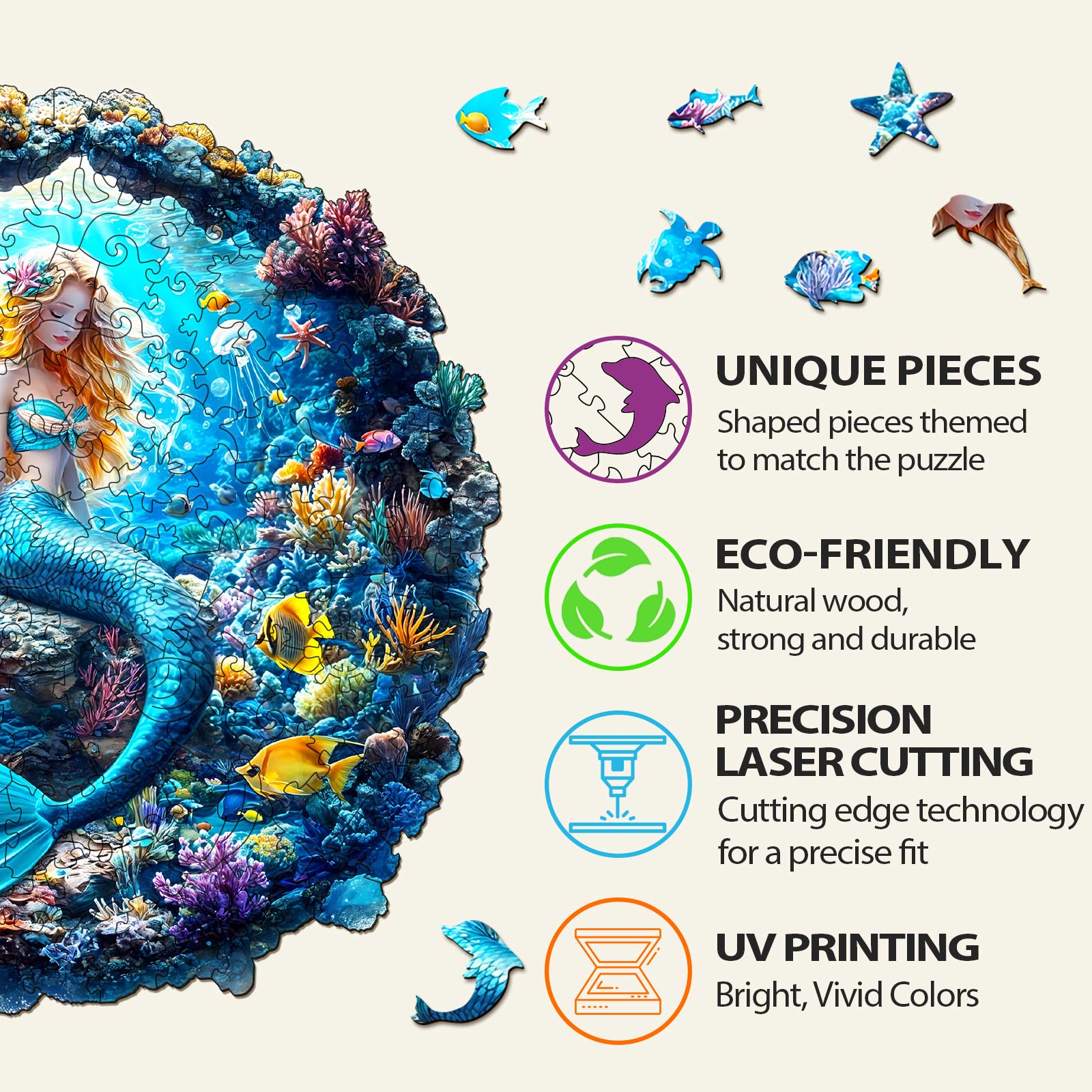 3D Mermaid Wooden Jigsaw Puzzle