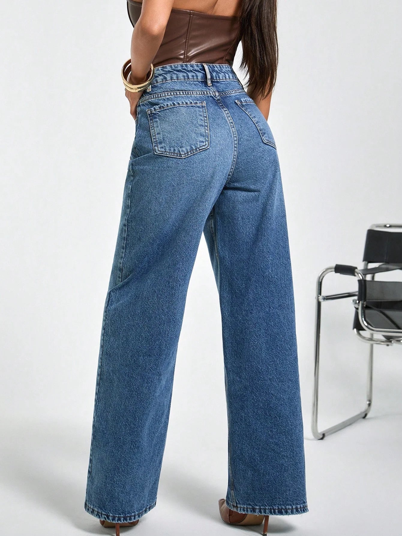 Classic Blue Wide Leg Jeans