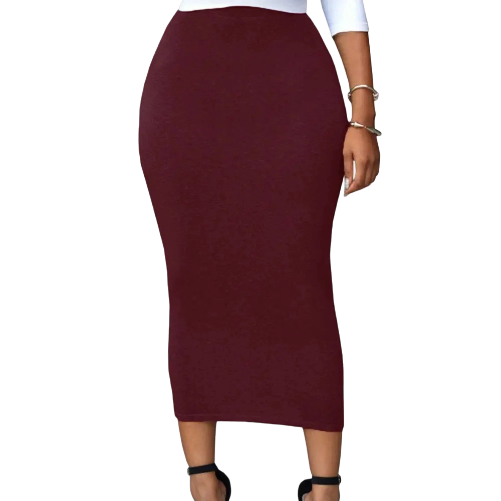 Women’s High Waisted Tummy Control Bodycon Maxi Skirt