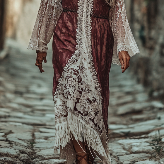 Vintage Loose Linen Patchwork Dress df13