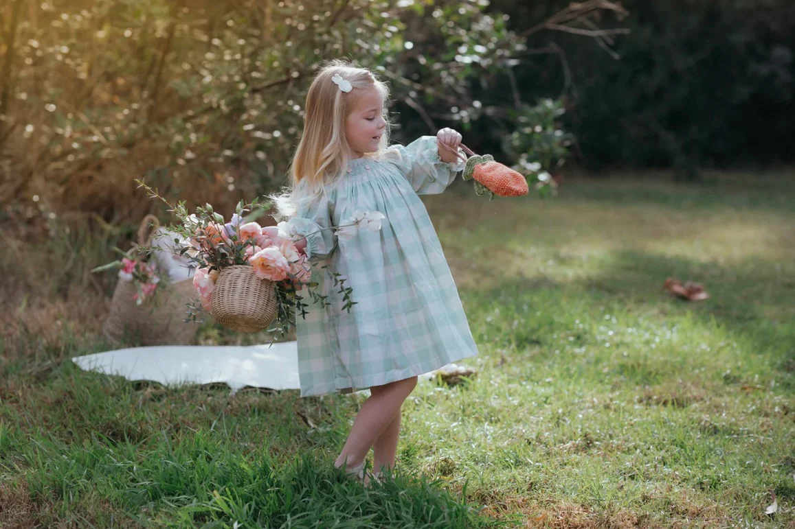 Bishop Dress - Green Gingham