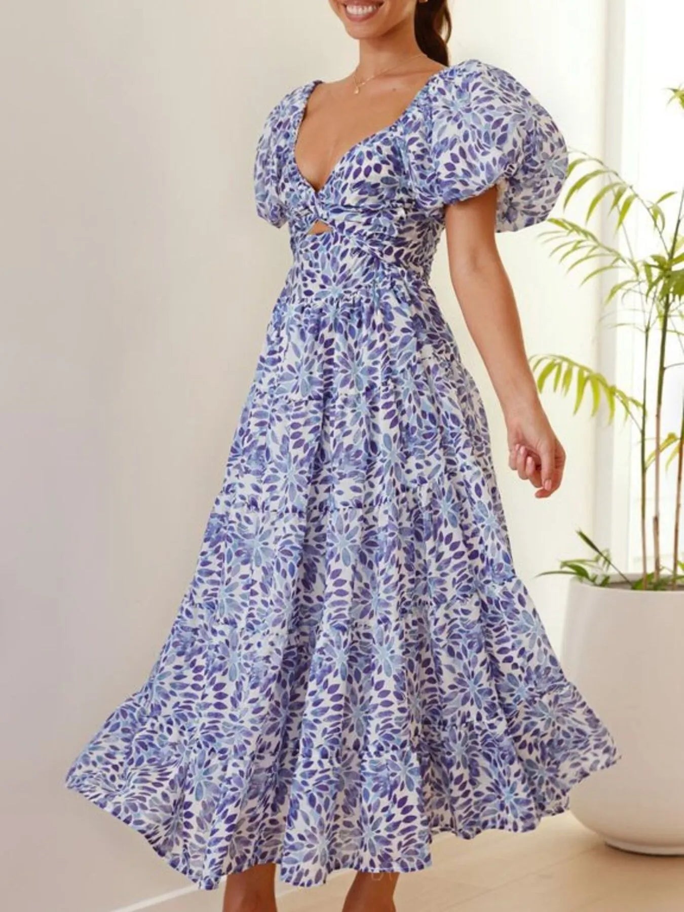 Off-Shoulder Floral Tiered Dress with Ruffle Details