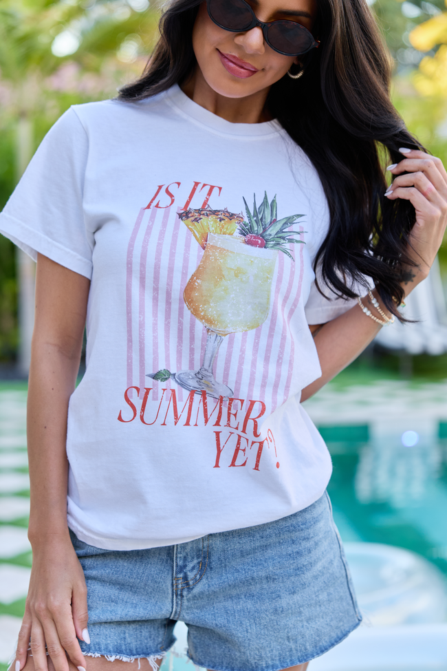 Is It Summer Yet White Graphic Tee