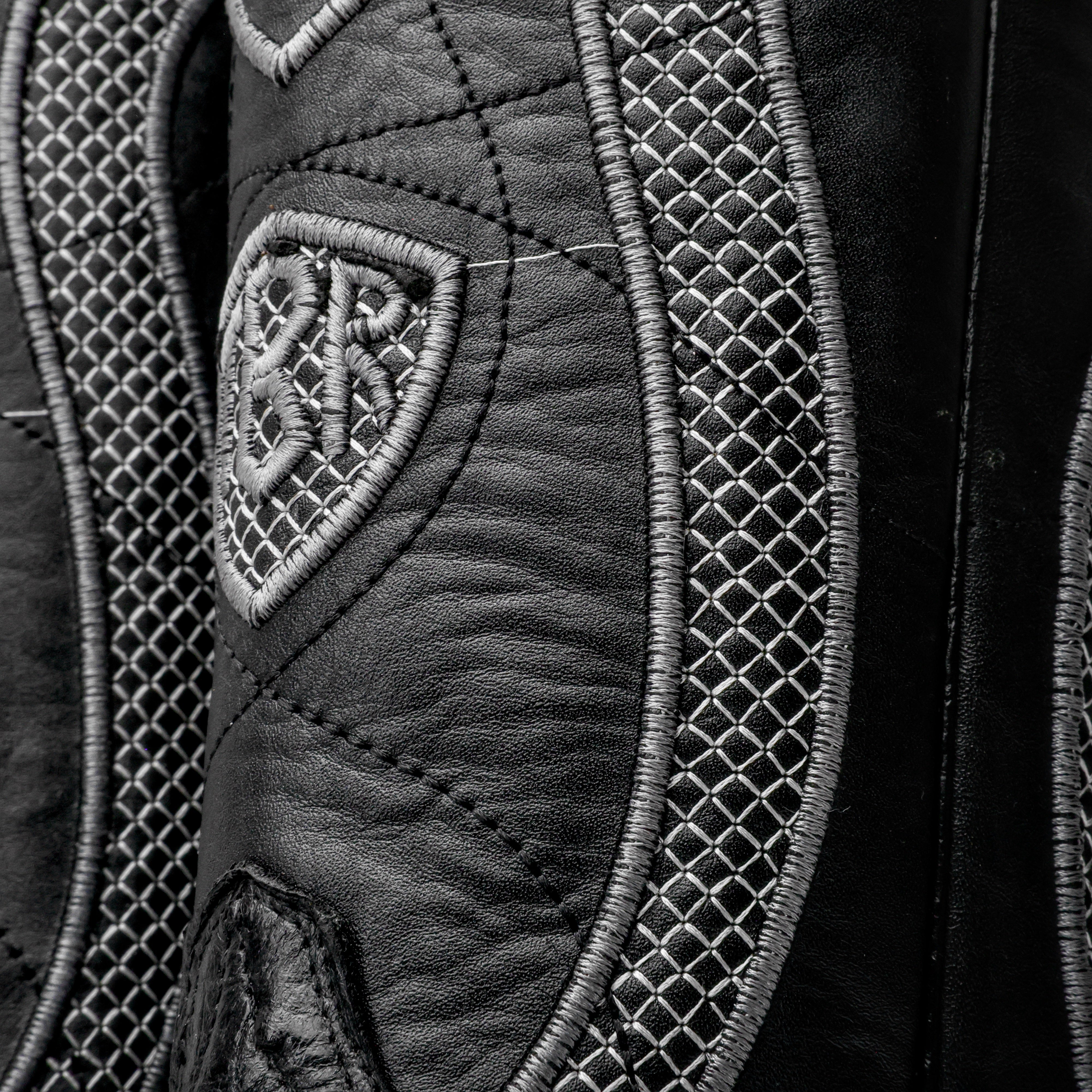 Black Ostrich Leather Boots - Square Toe