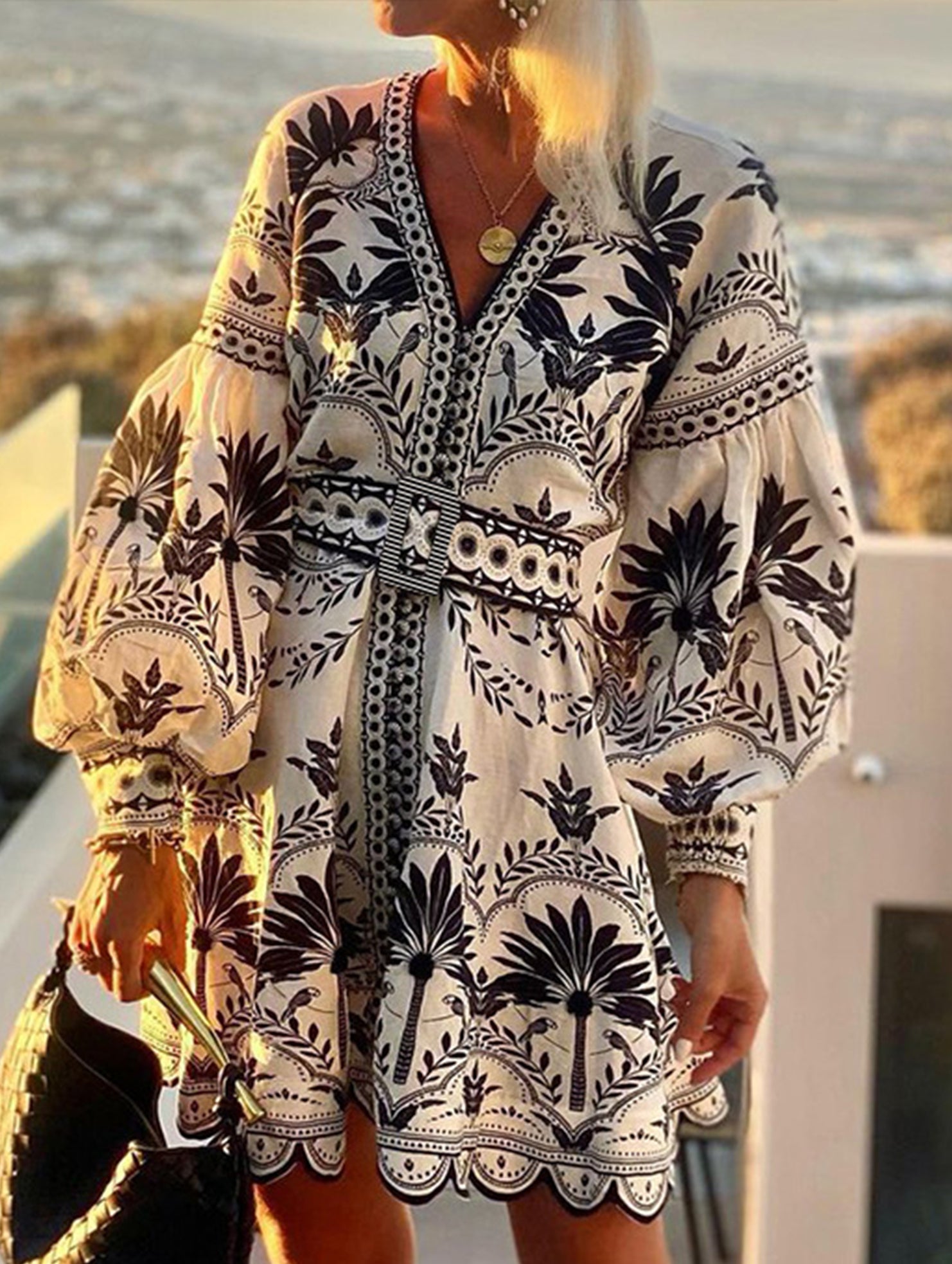 Printed Beach Mini Dress