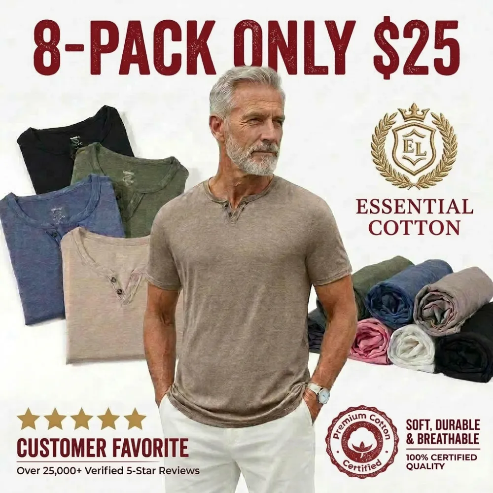 😎Classic never goes out of style🔥Men's T Shirts Short Sleeve Casual V Neck T-Shirt Soft Notch Neck Tee Classic Plain Shirts