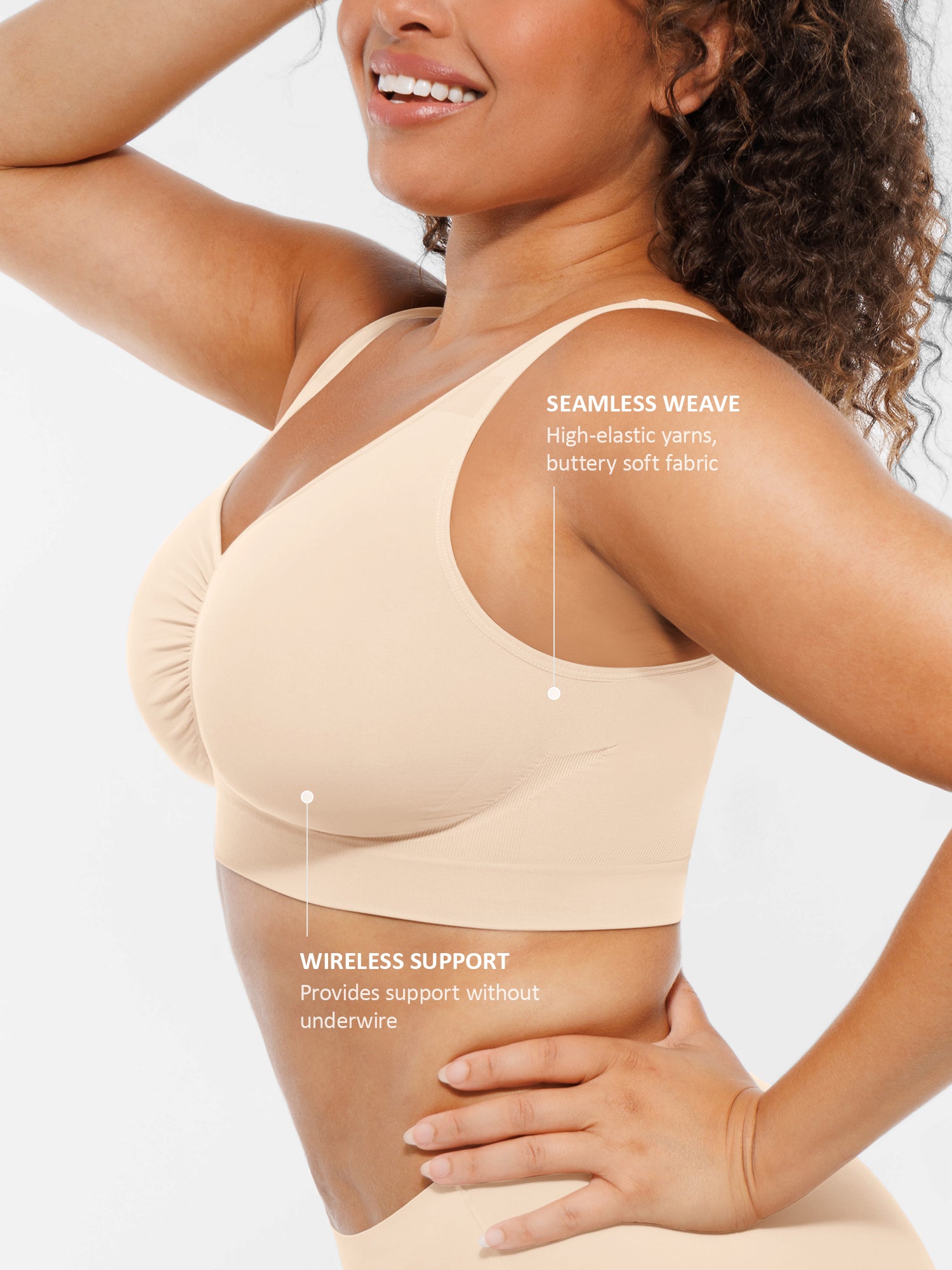 Feelingirl Seamless No Underwire Full Coverage Bra