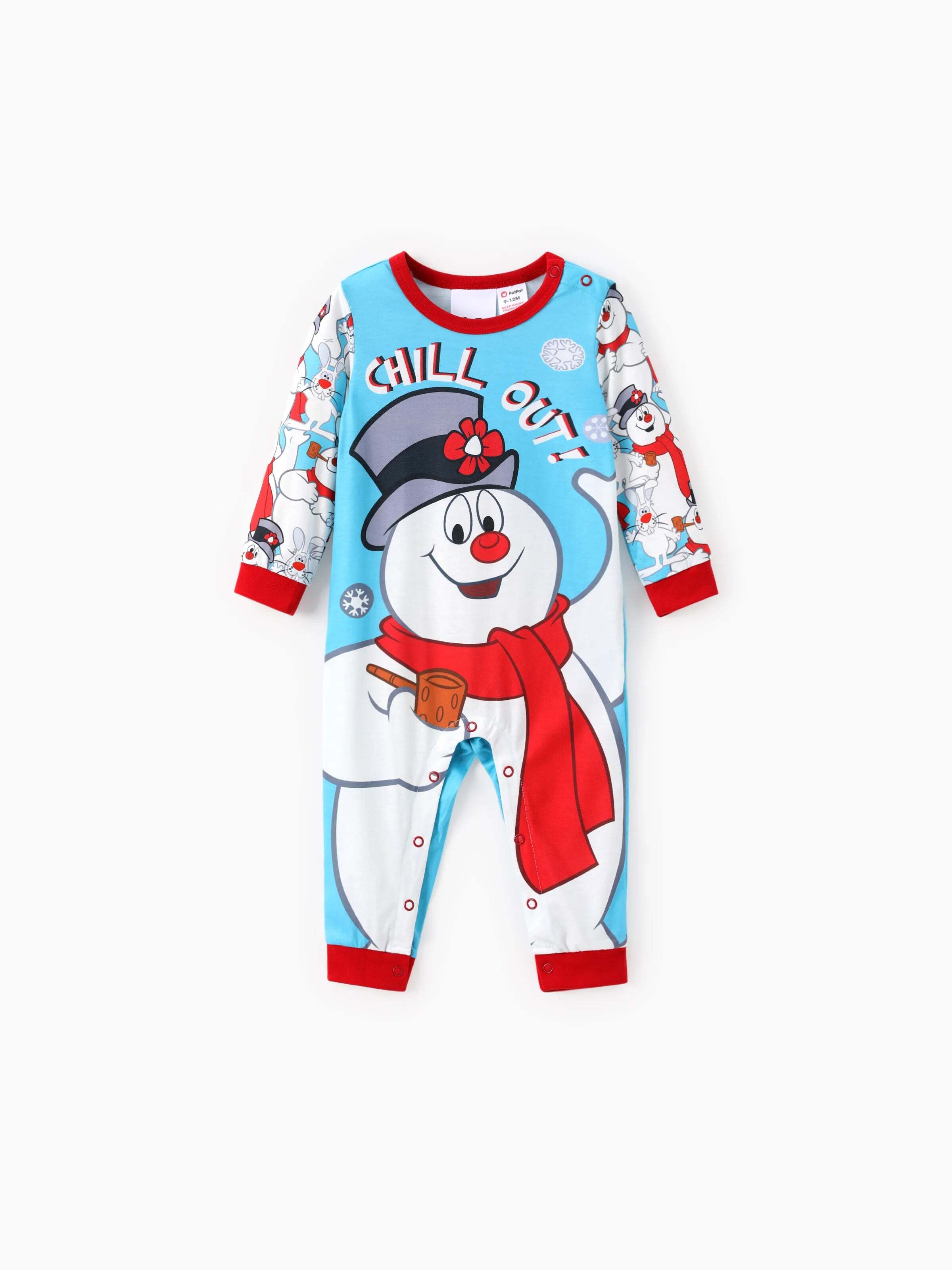 Christmas Snowman Pattern Pajamas Sets with Christmas Socks