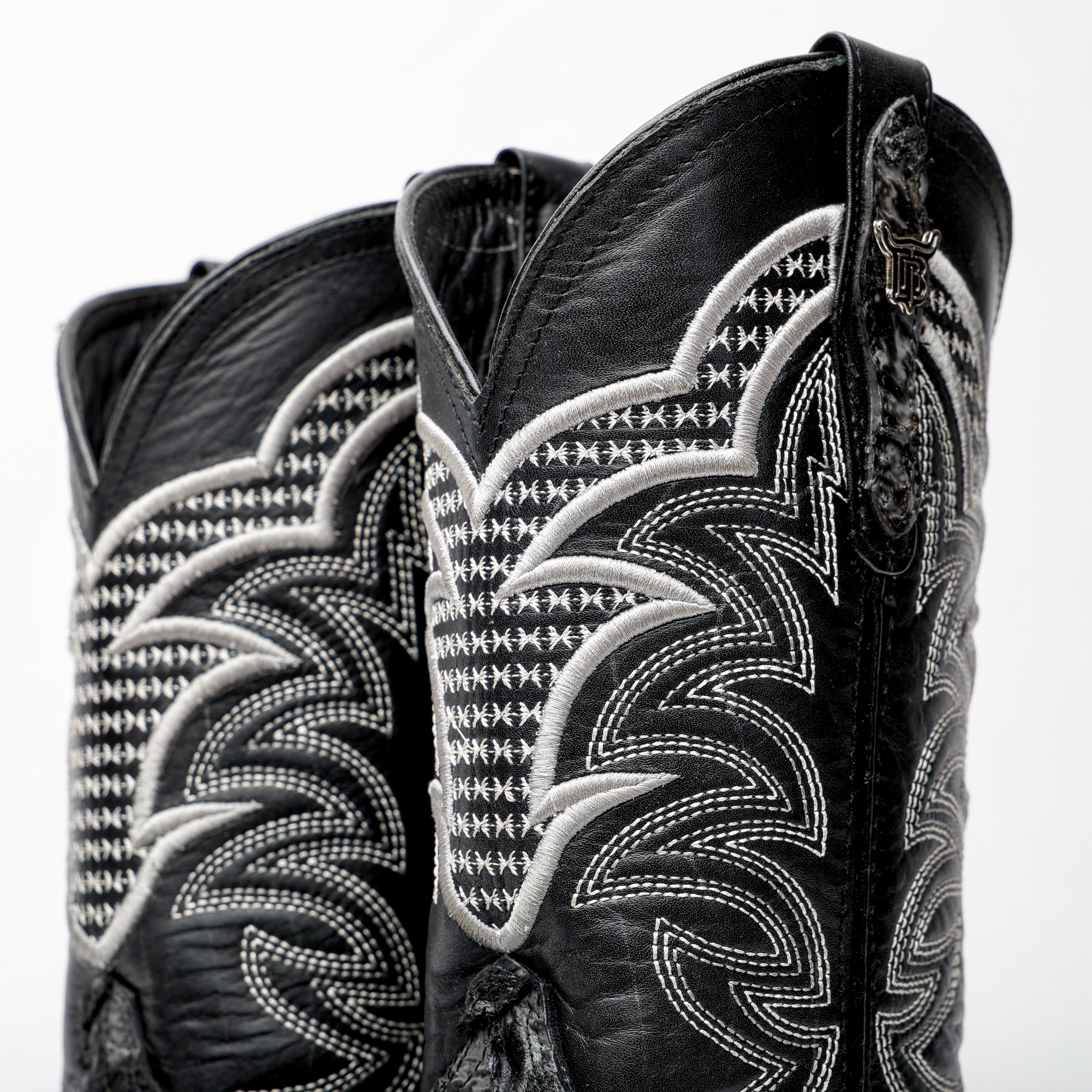 Grey Jumbo Pirarucu Leather Boots - Square Toe