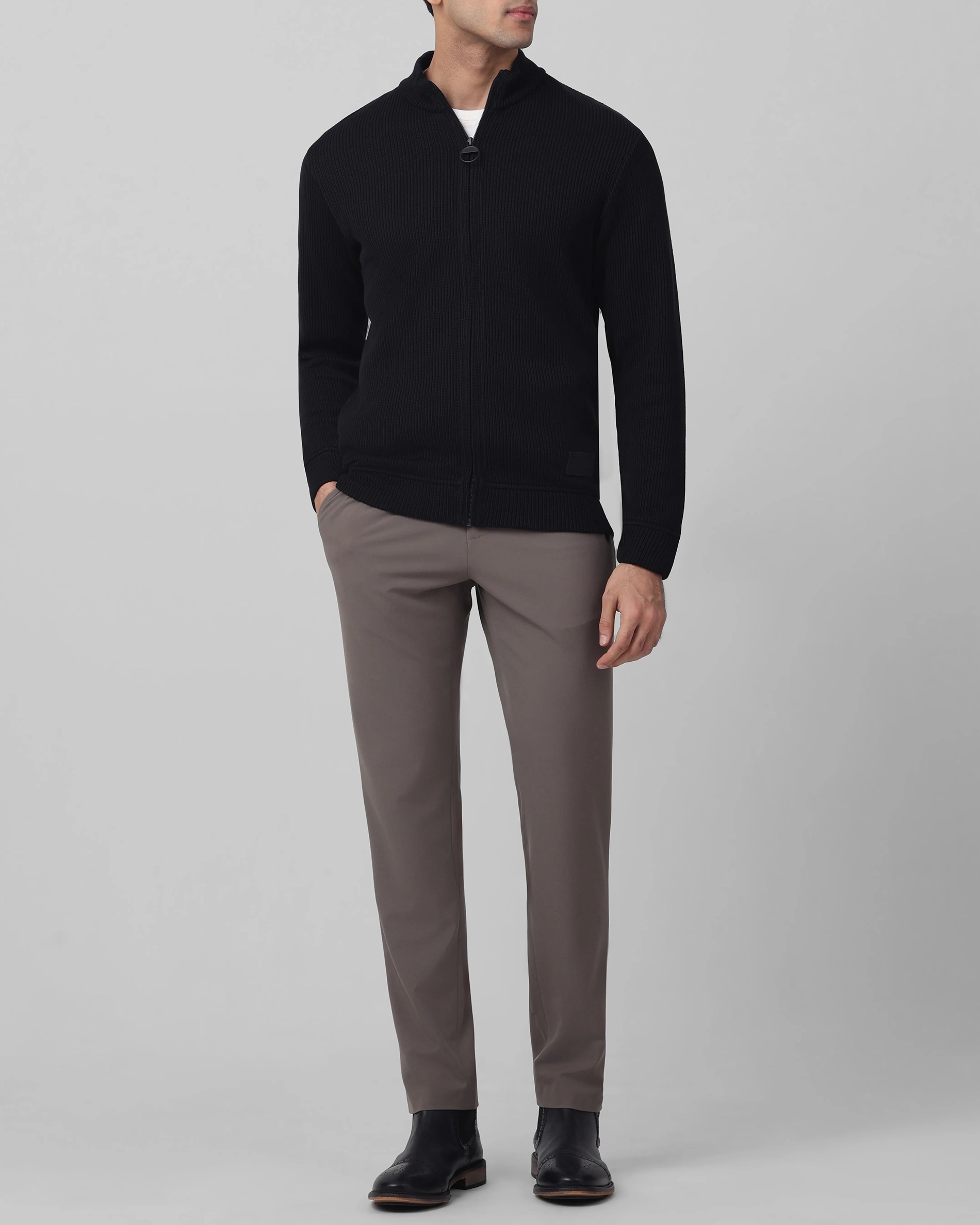 Comfortable Soft Daily Slim Black Sweater