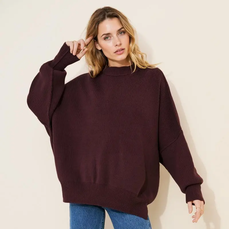 Women's Basic Solid Color Crew Neck Long Sleeve Top